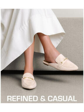 Dream Pairs Womens Flat Mules Sz 8.5  Buckle Pointed Toe Backless Slip On Slides